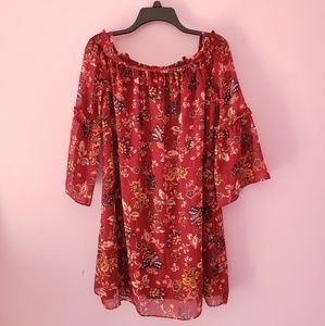 BCX Off-the-shoulder with Spaghetti Strap Dress